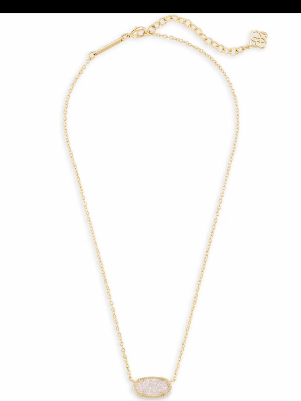 Kendra Scott Elisa Gold Pendant Necklace in Iridescent Drusy